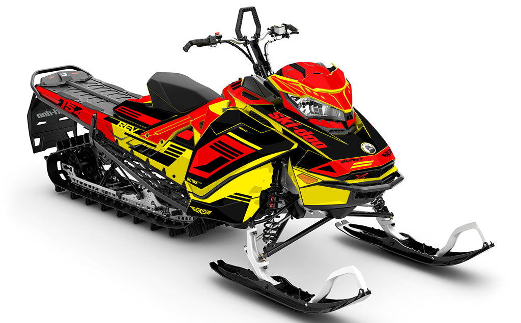 Flush Yellow Black Ski-Doo REV Gen4 Summit Full Coverage Sled Wrap