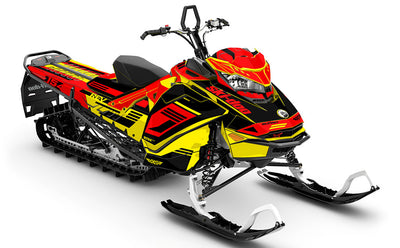 Flush Yellow Black Ski-Doo REV Gen4 Summit Premium Coverage Sled Wrap