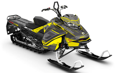 Flush Yellow Grey Ski-Doo REV Gen4 Summit Less Coverage Sled Wrap