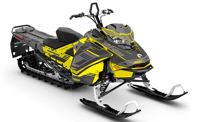 Flush Yellow Grey Ski-Doo REV Gen4 Summit Partial Coverage Sled Wrap