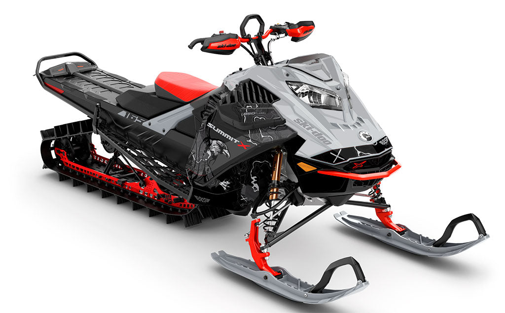 Freebird Black DrkGrey Ski-Doo REV Gen4 LWH - Summit Premium Coverage Sled Wrap