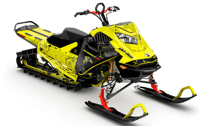 Freebird Yellow Black Ski-Doo REV Gen4 LWH - Summit Partial Coverage Sled Wrap