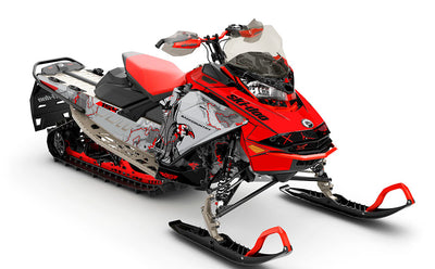 Freebird Red CatGrey Ski-Doo REV Gen4 Backcountry Full Coverage Sled Wrap