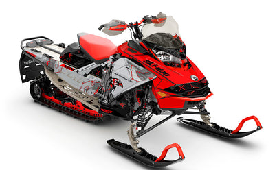 Freebird Red CatGrey Ski-Doo REV Gen4 Backcountry Partial Coverage Sled Wrap