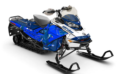 Freebird White Blue Ski-Doo REV Gen4 Backcountry Less Coverage Sled Wrap