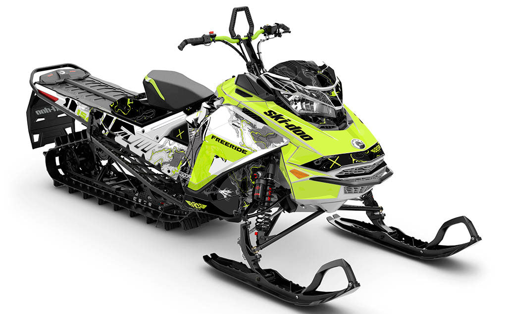 Freebird Manta White Ski-Doo REV Gen4 Freeride Less Coverage Sled Wrap