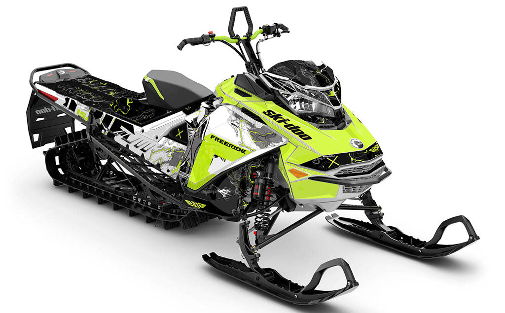 Freebird Manta White Ski-Doo REV Gen4 Freeride Premium Coverage Sled Wrap