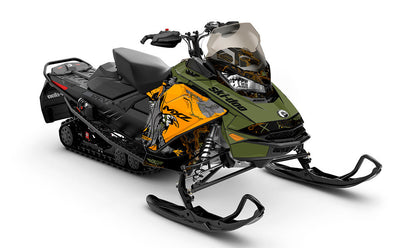 Freebird Army Orange Ski-Doo REV Gen4 MXZ Premium Coverage Sled Wrap