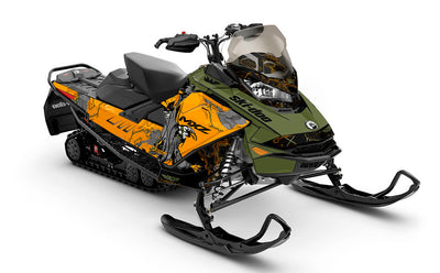 Freebird Army Orange Ski-Doo REV Gen4 MXZ Full Coverage Sled Wrap