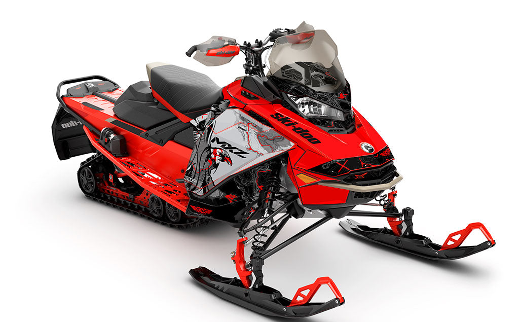 Freebird Red CatGrey Ski-Doo REV Gen4 MXZ Full Coverage Sled Wrap