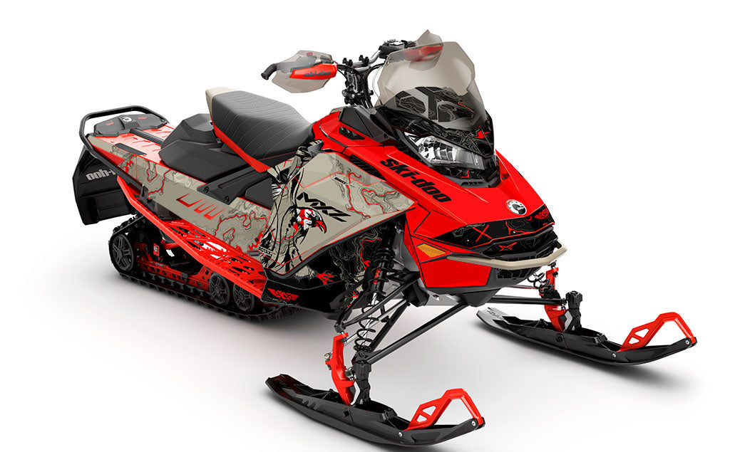 Freebird Red Tan Ski-Doo REV Gen4 MXZ Full Coverage Sled Wrap