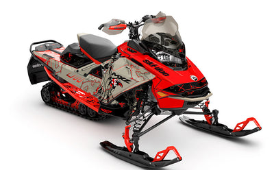 Freebird Red Tan Ski-Doo REV Gen4 MXZ Partial Coverage Sled Wrap