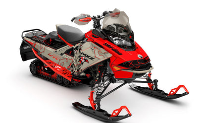 Freebird Red Tan Ski-Doo REV Gen4 MXZ Less Coverage Sled Wrap