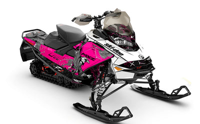 Freebird White Pink Ski-Doo REV Gen4 MXZ Full Coverage Sled Wrap