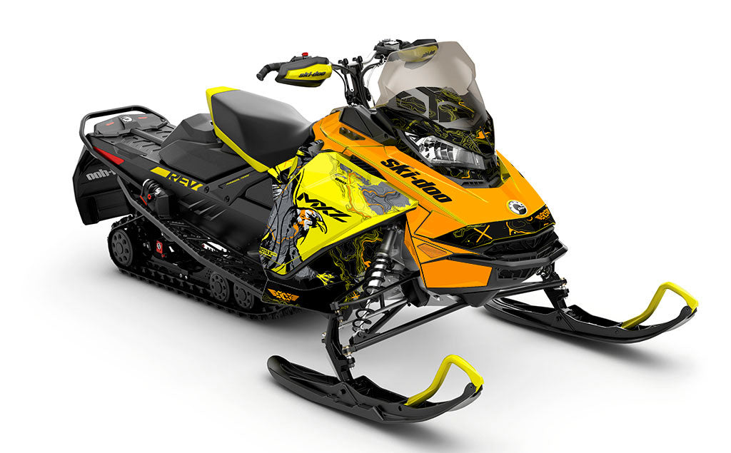 Freebird Orange Yellow Ski-Doo REV Gen4 MXZ Premium Coverage Sled Wrap