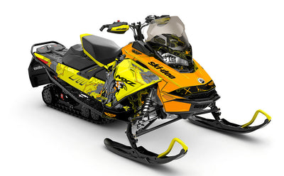 Freebird Orange Yellow Ski-Doo REV Gen4 MXZ Full Coverage Sled Wrap