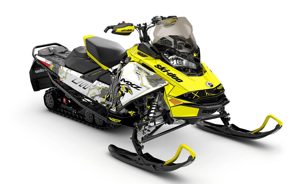 Freebird Yellow White Ski-Doo REV Gen4 MXZ Full Coverage Sled Wrap