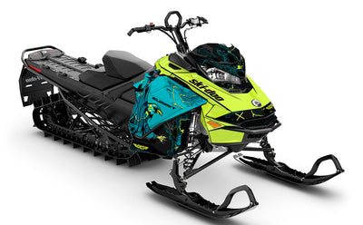 Freebird Manta Teal Ski-Doo REV Gen4 Summit Less Coverage Sled Wrap