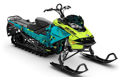 Freebird Manta Teal Ski-Doo REV Gen4 Summit Partial Coverage Sled Wrap