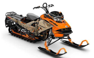 Freebird Orange Tan Ski-Doo REV Gen4 Summit Less Coverage Sled Wrap