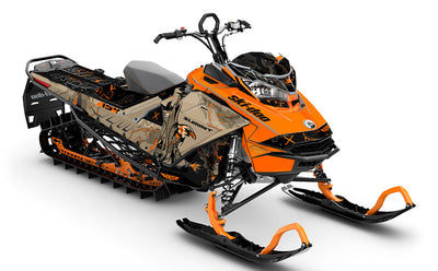 Freebird Orange Tan Ski-Doo REV Gen4 Summit Partial Coverage Sled Wrap