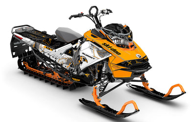 Freebird Orange White Ski-Doo REV Gen4 Summit Partial Coverage Sled Wrap