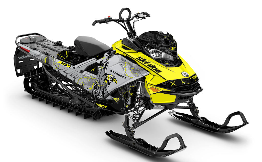 Freebird Yellow Grey Ski-Doo REV Gen4 Summit Less Coverage Sled Wrap