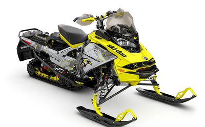 Freebird Yellow CatGrey Ski-Doo REV Gen4 Renegade Less Coverage Sled Wrap