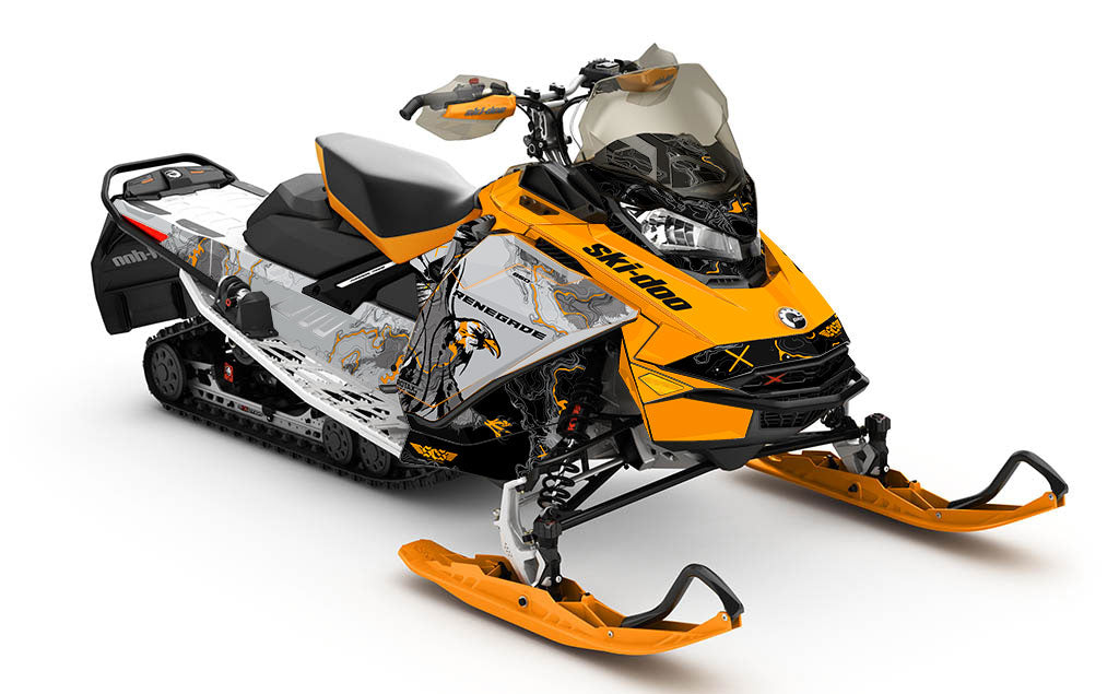 Freebird Orange Catgrey Ski-Doo REV Gen4 Renegade Full Coverage Sled Wrap
