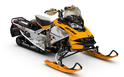 Freebird Orange Catgrey Ski-Doo REV Gen4 Renegade Less Coverage Sled Wrap