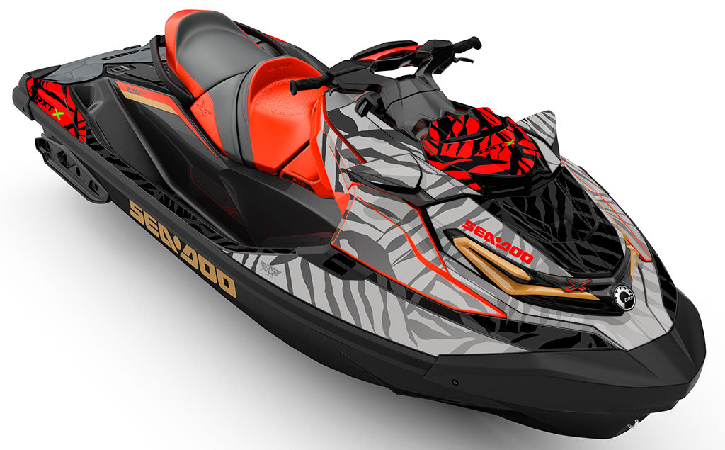 Hang Ten Grey Red Sea-Doo RXT Graphics