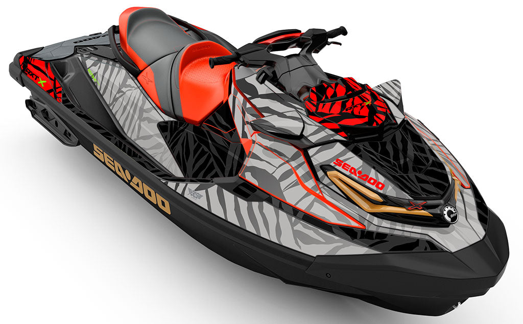 Hang Ten Grey Red Sea-Doo RXT Graphics