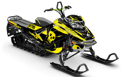 HI-FI Grey DayGlow Ski-Doo REV Gen4 Freeride Full Coverage Sled Wrap