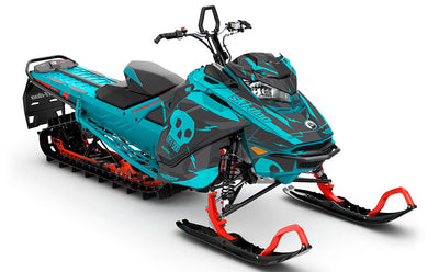 HI-FI Black Blue Ski-Doo REV Gen4 Freeride Less Coverage Sled Wrap