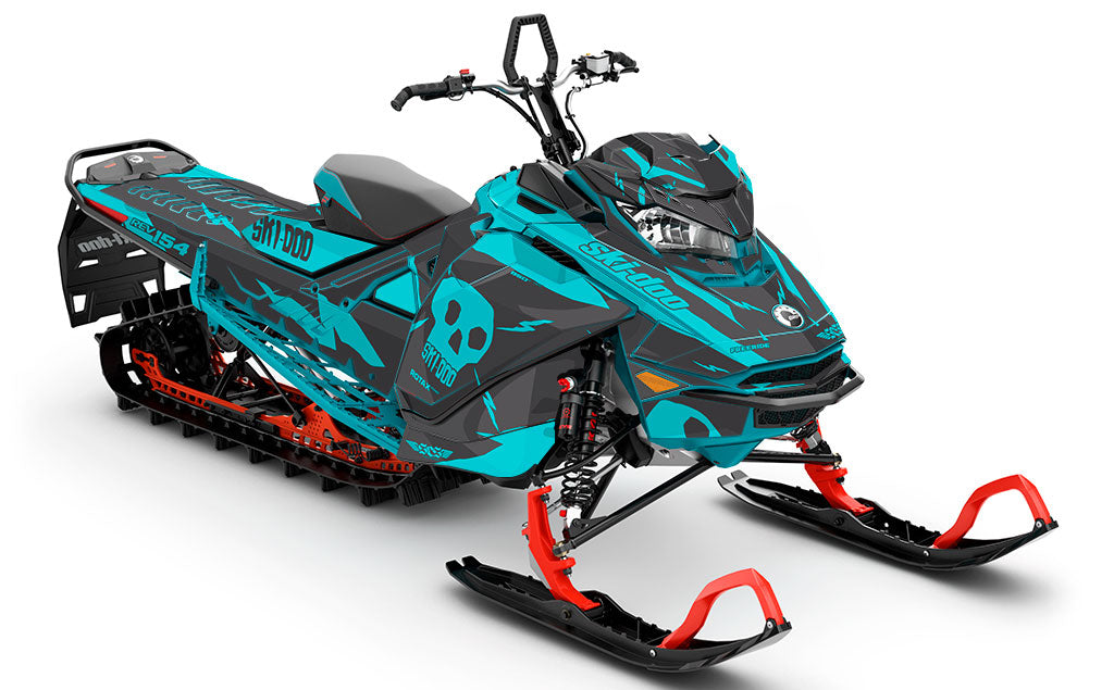 HI-FI Grey Teal Ski-Doo REV Gen4 Freeride Premium Coverage Sled Wrap