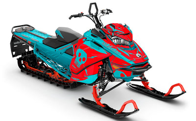 HI-FI Black Blue Ski-Doo REV Gen4 Freeride Premium Coverage Sled Wrap