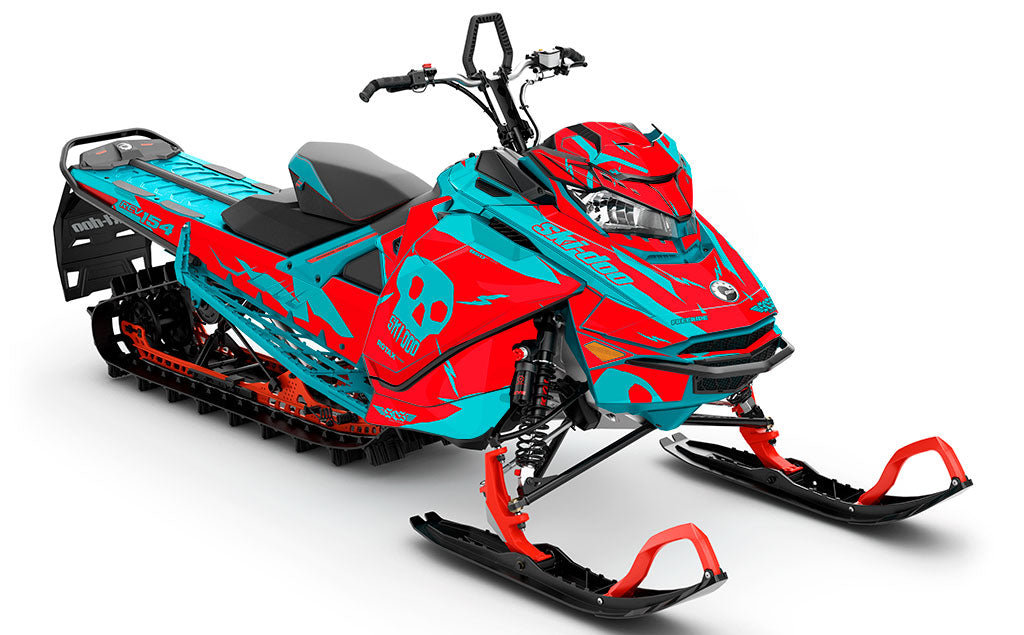 HI-FI Grey Teal Ski-Doo REV Gen4 Freeride Less Coverage Sled Wrap