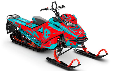 HI-FI Grey Teal Ski-Doo REV Gen4 Freeride Partial Coverage Sled Wrap