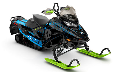 HI-FI Black Blue Ski-Doo REV Gen4 Renegade Partial Coverage Sled Wrap