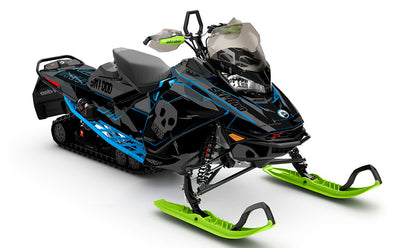 HI-FI Black Blue Ski-Doo REV Gen4 Renegade Premium Coverage Sled Wrap