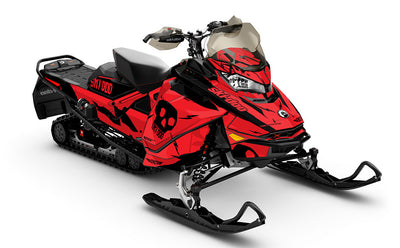 HI-FI Black Red Ski-Doo REV Gen4 Renegade Partial Coverage Sled Wrap