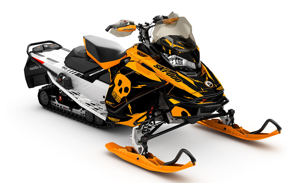 HI-FI Orange White Ski-Doo REV Gen4 Renegade Less Coverage Sled Wrap