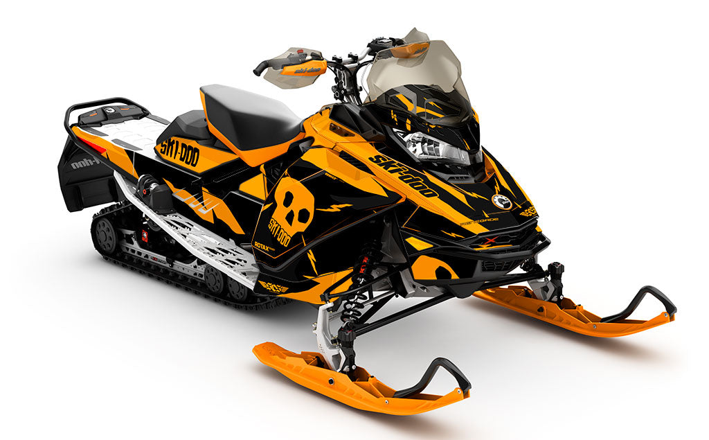 HI-FI Orange White Ski-Doo REV Gen4 Renegade Full Coverage Sled Wrap