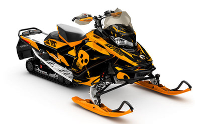 HI-FI Orange White Ski-Doo REV Gen4 Renegade Full Coverage Sled Wrap