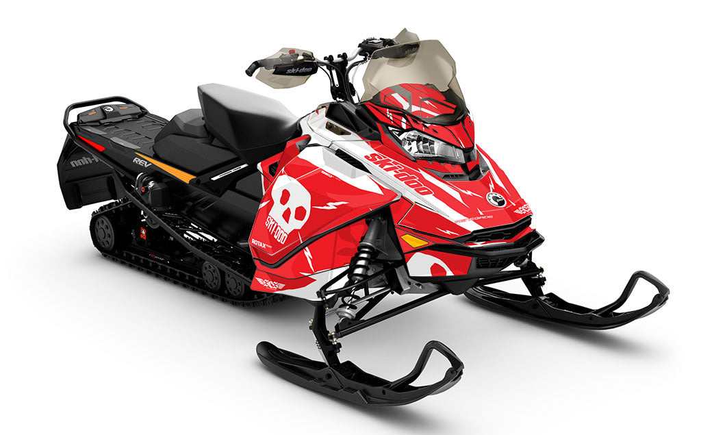 HI-FI White Red Ski-Doo REV Gen4 Renegade Less Coverage Sled Wrap