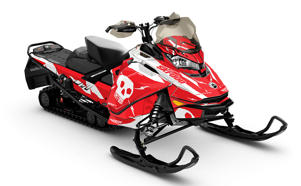 HI-FI White Red Ski-Doo REV Gen4 Renegade Partial Coverage Sled Wrap