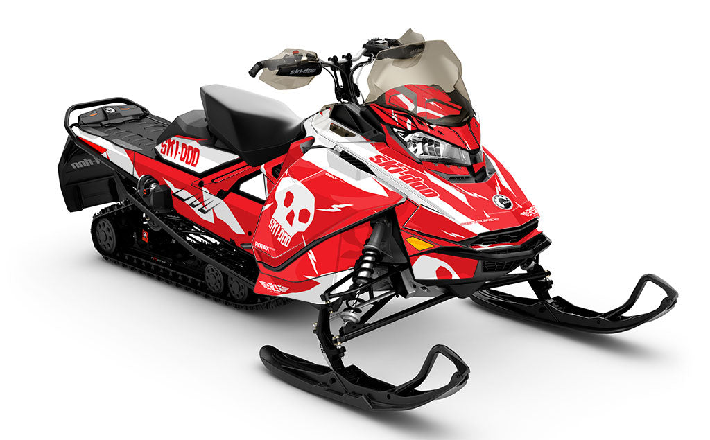 HI-FI White Red Ski-Doo REV Gen4 Renegade Full Coverage Sled Wrap