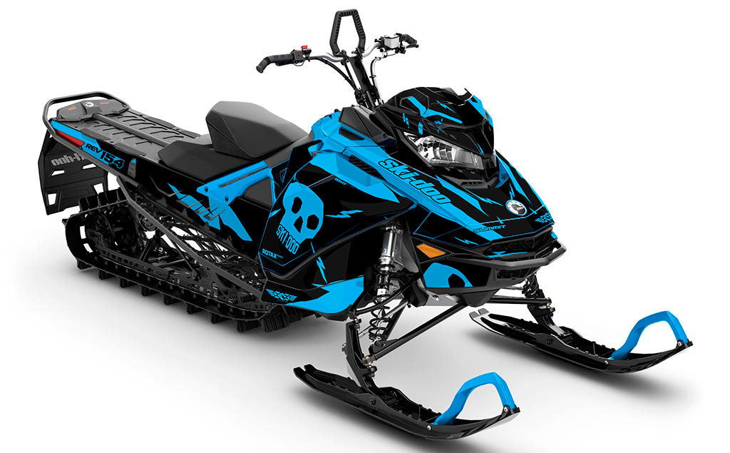 HI-FI Black Blue Ski-Doo REV Gen4 Summit Partial Coverage Sled Wrap