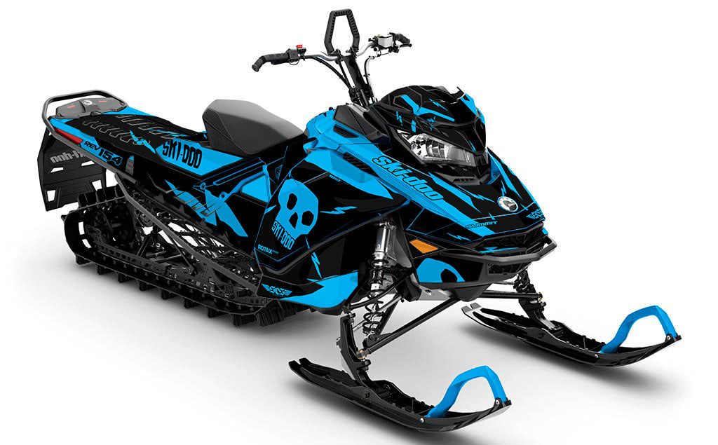 HI-FI Black Blue Ski-Doo REV Gen4 Summit Premium Coverage Sled Wrap