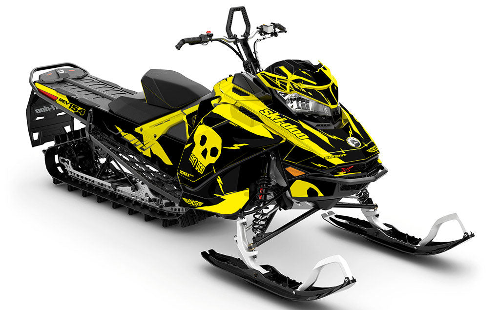 HI-FI Black Yellow Ski-Doo REV Gen4 Summit Partial Coverage Sled Wrap